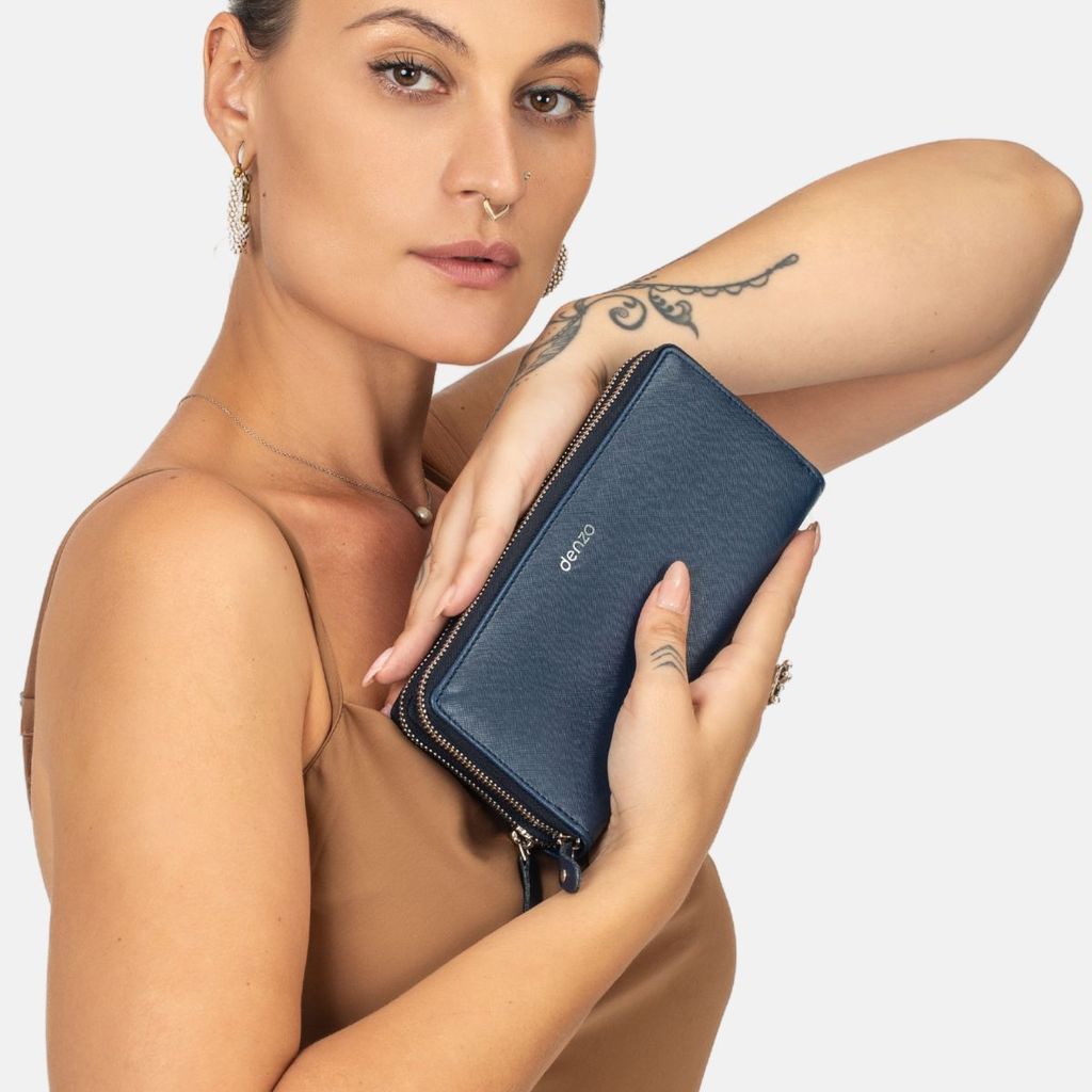 Luxe Navy Blue Clutch view 2
