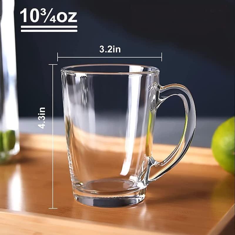 Glass Tea Cup 210 ML, Modern Glass Coffee Mug with Convenient Solid Handle Perfect for Milk, Smoothies, Green, Lemon Tea Beverage Hot & Cold Drink view 2