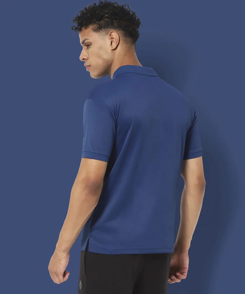 Polo-Collar Neck T-Shirt for Men (Dark blue color) view 2