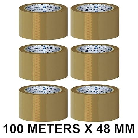 NAINA_ Self Adhesive Brown Packaging Tape 48mm x 100m, Pack of 4 view 2