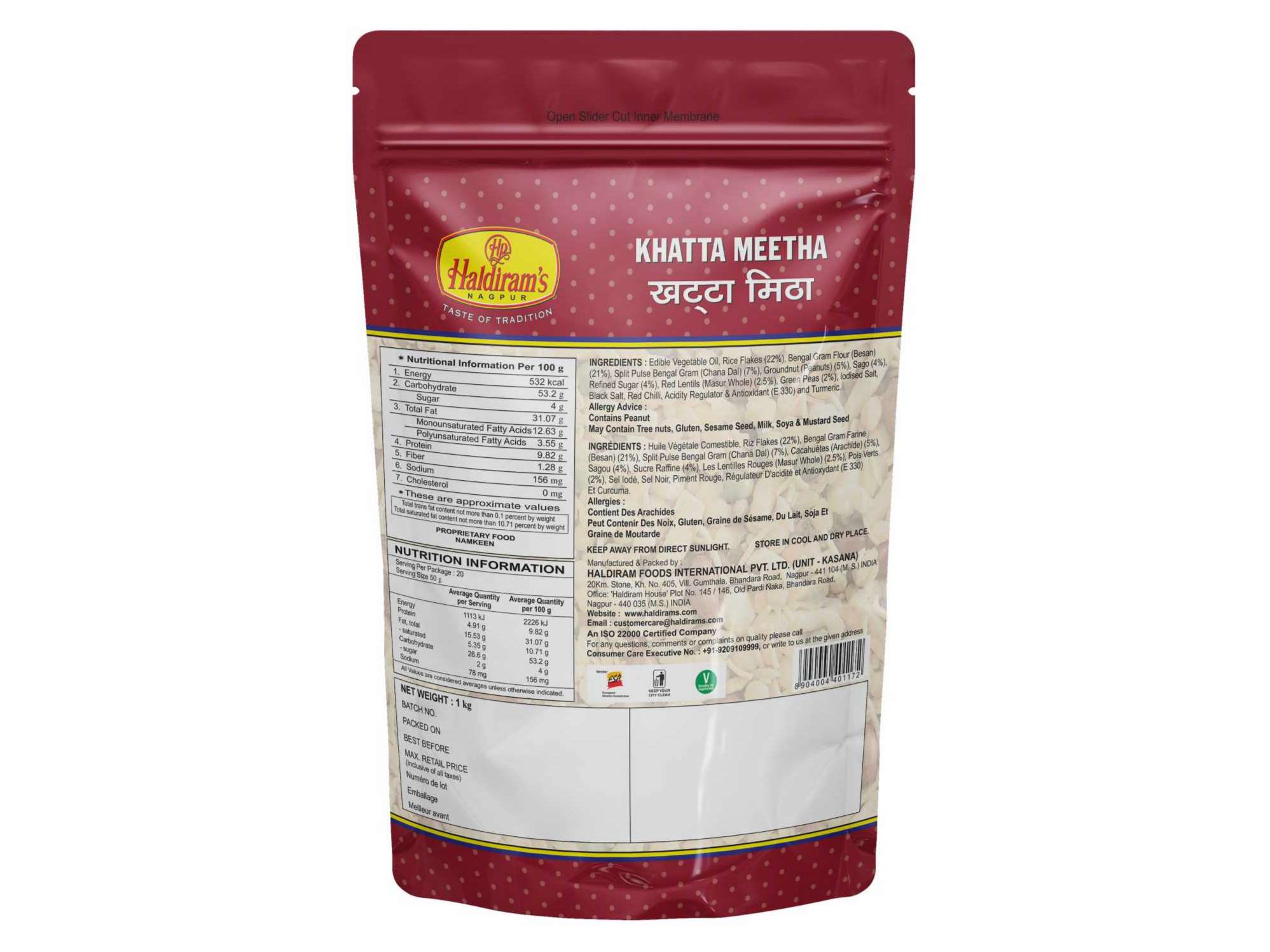 Haldiram's Khatta Meetha Namkeen - 1 kg - Pack of 2 view 2