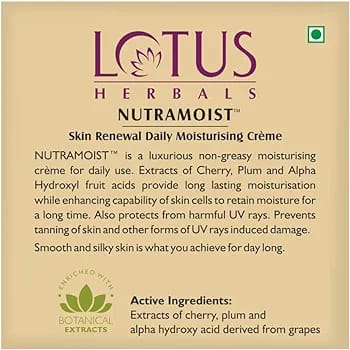 Lotus Herbal Nutramoist Skin Renewal Daily Moisturising Creme SPF-25 (50g) view 2