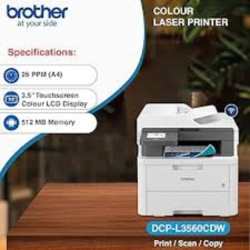 Brother DCP-L3560CDW Multifunction Colour with Gigabit Ethernet All in one Laser Printer view 2