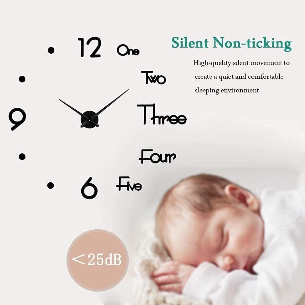 Ali Shipping Acrylic DIY Frameless 3D Mirror Sticker Analogue Large Wall Clock for Living, Bedroom and Office Decorations view 2