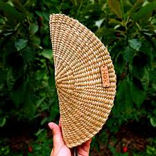 Purse - Water Reed (Kauna Grass) Medium cream with brown view 2