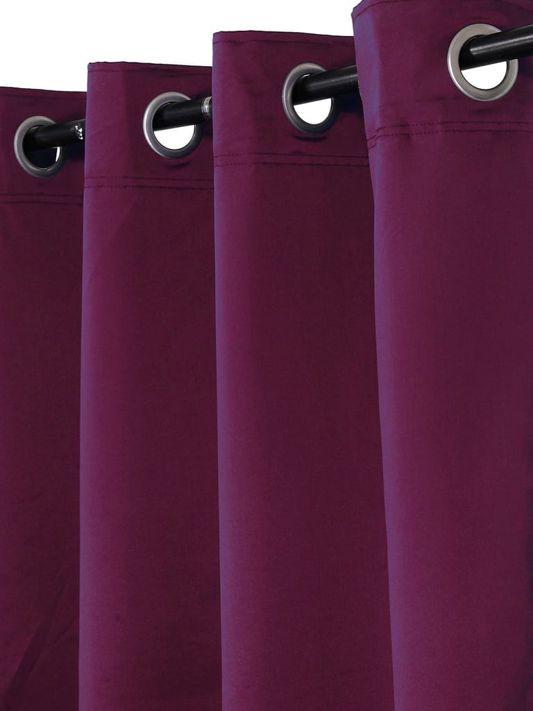 Omkar by R3 Inc. Thick Solid Blackout 9 feet Door Eyelet Curtain I Block Sunlight I Room Darkening, Wrinkle Free, Noise Reduction, Fade Resistant, Balance Temperature Set of 2 (Solid Curtain Red) view 2