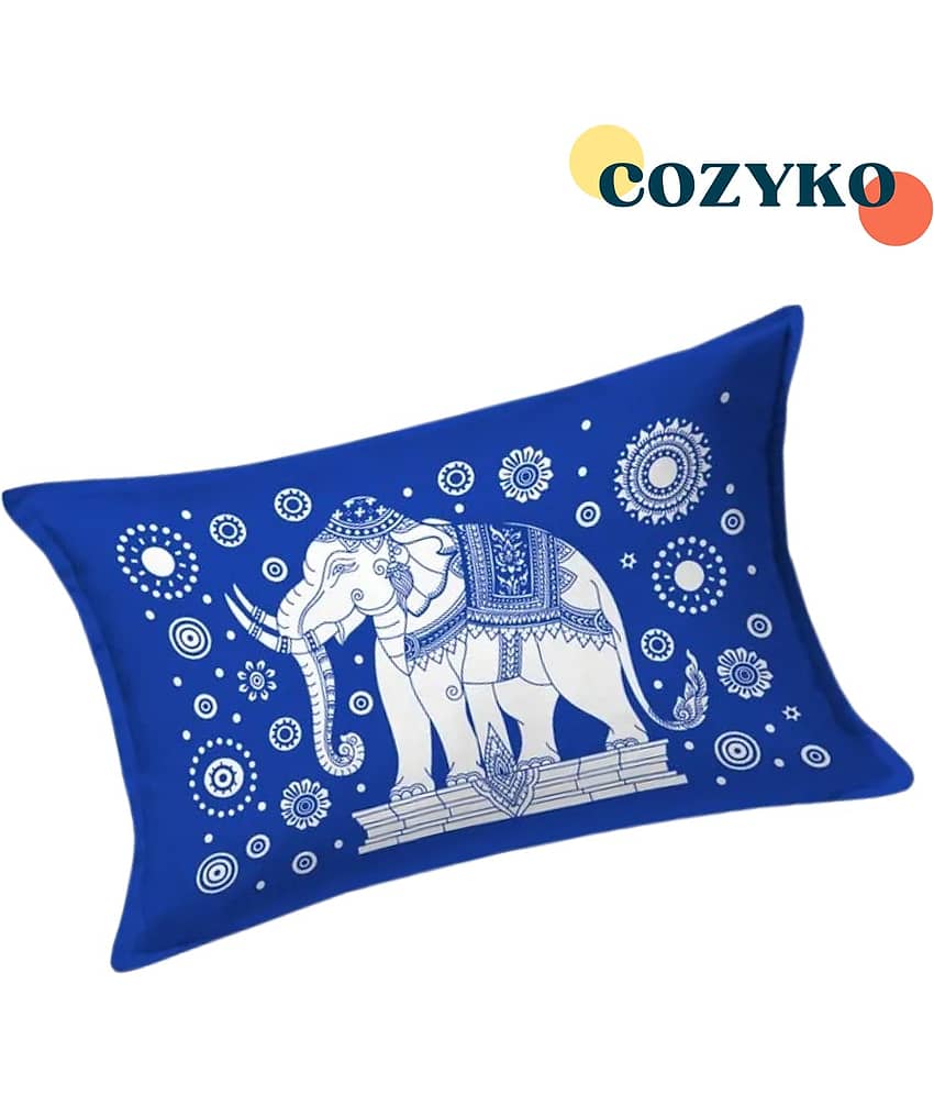 COZYKO Cotton 1 Single Bedsheet with 1 Pillow Cover ( Blue ) view 2