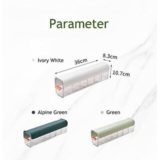 Wall Mounted Drawer Organiser, 6-Cell Acrylic Storage Box, Self Adhesive, Dustproof, for Socks, Underwear, Lingerie and Accessories view 2