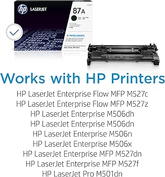 HP 87A (CF287A) Black Original LaserJet Toner Cartridge for HP LaserJet Enterprise M506n, M506dn, M506x, M527dn, M527f, M527c, M527z, HP LaserJet Pro M501 Series Printers view 2
