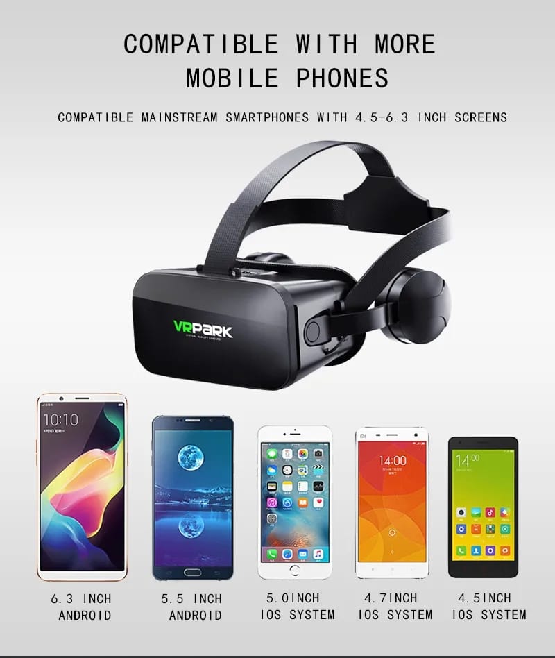 AUSHA VR Box Headset | Immersive 3D Virtual Reality Glasses for iPhone & Android (4.0–6.5″ Phones) view 2