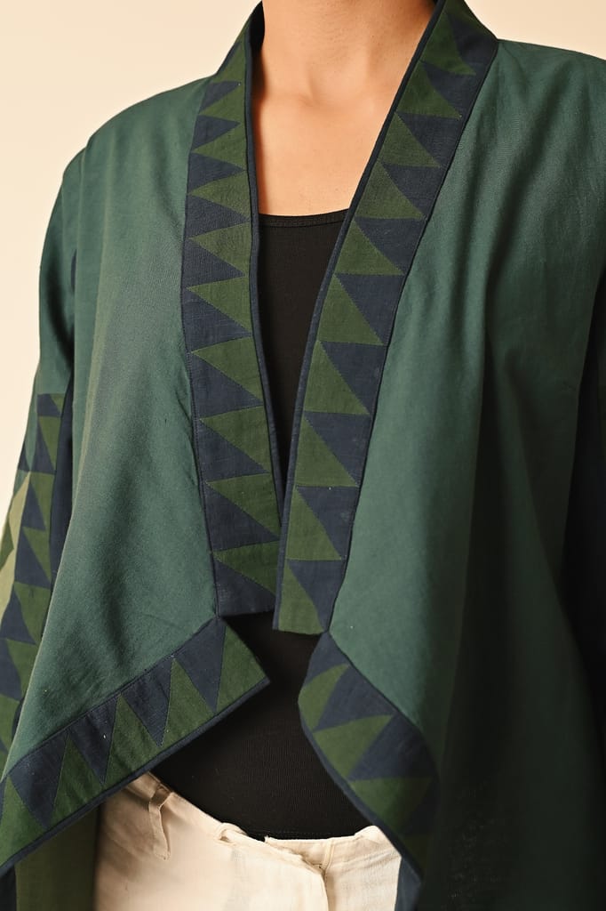 Rishta Handkerchief Hem Green Ralli Jacket view 2