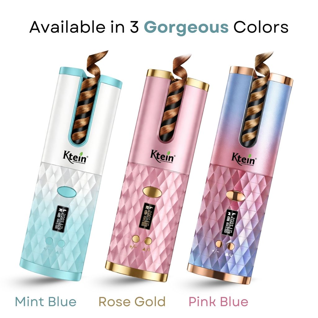 Ktein Cordless Advanced Curl Pro Automatic Hair Curler | Ceramic Tourmaline | Digital Temp Control | USB Charging - Color May Vary view 2