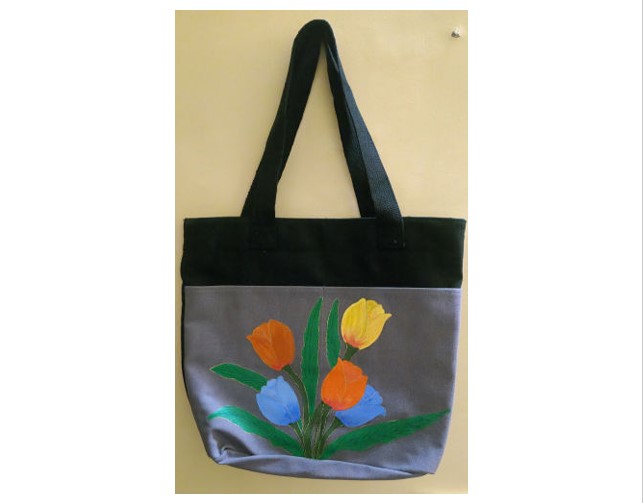 Hand Painted Canvas Tote Bag (Model - 4)