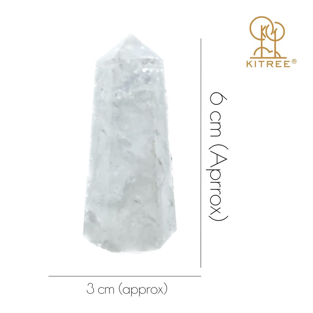 KITREE Natural Clear Quartz Crystals Wands Obelisk Tower. (White) view 2