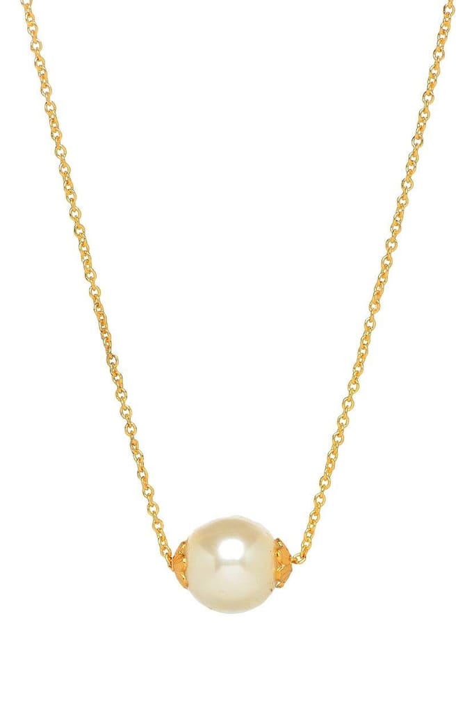 Aarohi13 SINGLE PEARL CHAIN NECKLACE WITH EARRING FOR WOMAN