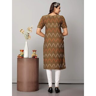 OMSAIFAB Casual Self Design Women Brown Top view 2