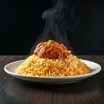 Biryani Rice with Chilli Chicken