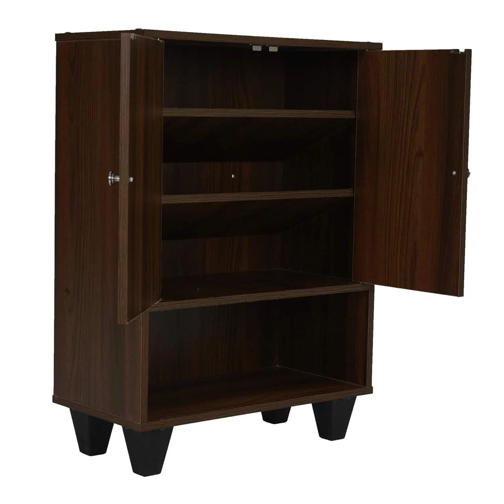 Wood Shoe Rack with 4 Shelves Storage for Living Room Home Wooden Shoe Cabinet Storage for Home view 2