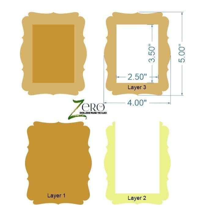 Brand Zero MDF Photo Frame Design 2 - 4 Inches By 5 Inches view 2