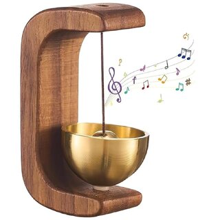 CRIYALE Door Bell, Wooden Door Bell Without Wire Send Adhesive Tape, Dopamine Store Entrance Doorbell, Sound for Homes, Restaurant, Decoration Multifunctional (Dark Wood)