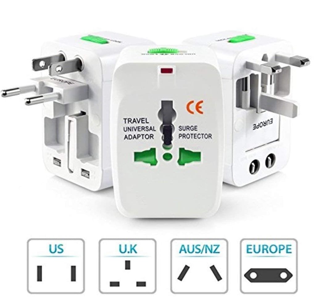 Exelent 2 Pieces Universal Travel Adapter, Adapter, Travel Adapter, Universal Adapter, Adapter Charger, International Adapter All in one Adapter Plug for Phone, Laptop, Camera, 2 Piece, White view 2