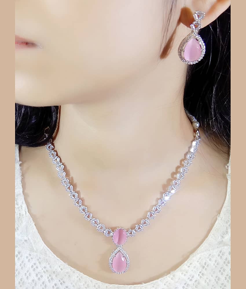 Ladymania White Alloy Necklace Set ( Pack of 1 ) view 2