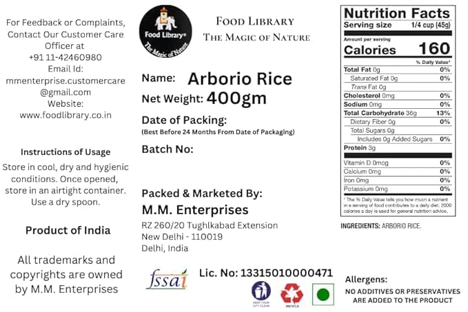 Food Library Italian Arborio Rice view 2