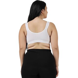 White Women's Cotton Non-Padded Wire Free Full-Coverage Bra view 2