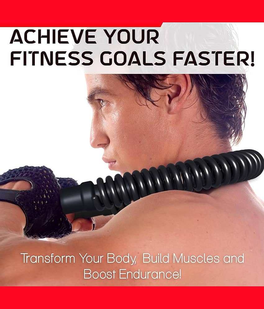 HORSE FIT Power Twister Bar |20kg- Upper Body Exercise for Chest, Shoulder, Forearm, Bicep and Arm Strengthener | arm Exercise Equipment | arm Strength Equipment | Hand Gripper view 2