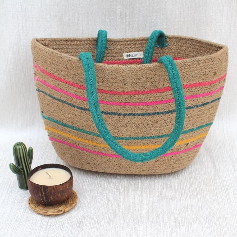 Jute Tote Bag Multicolor