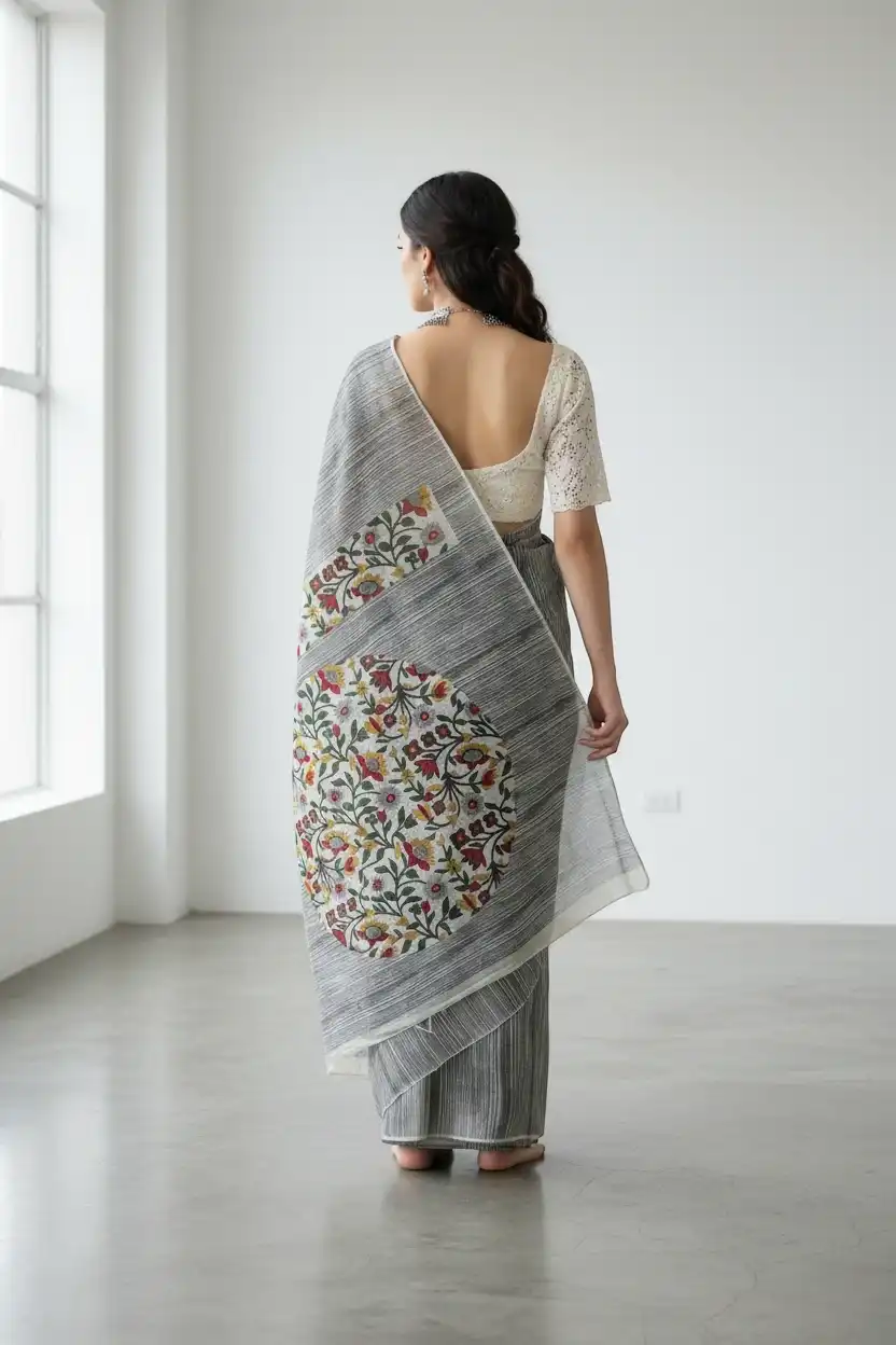 Sambalpuri Handloom Pure Cotton Saree with Natural Dyes from Odisha view 2