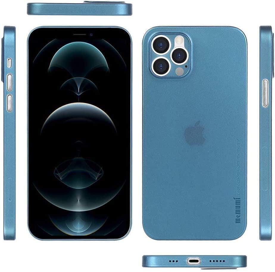 Memumi Slim Series Ultra Thin 0.3mm Back Cover for Apple iPhone 12 Pro Max - Metallic Blue (6.7") view 2