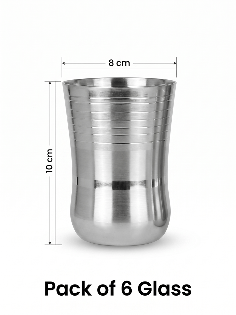 WEKTU Premium Stainless Steel Glass Set of 6. view 2