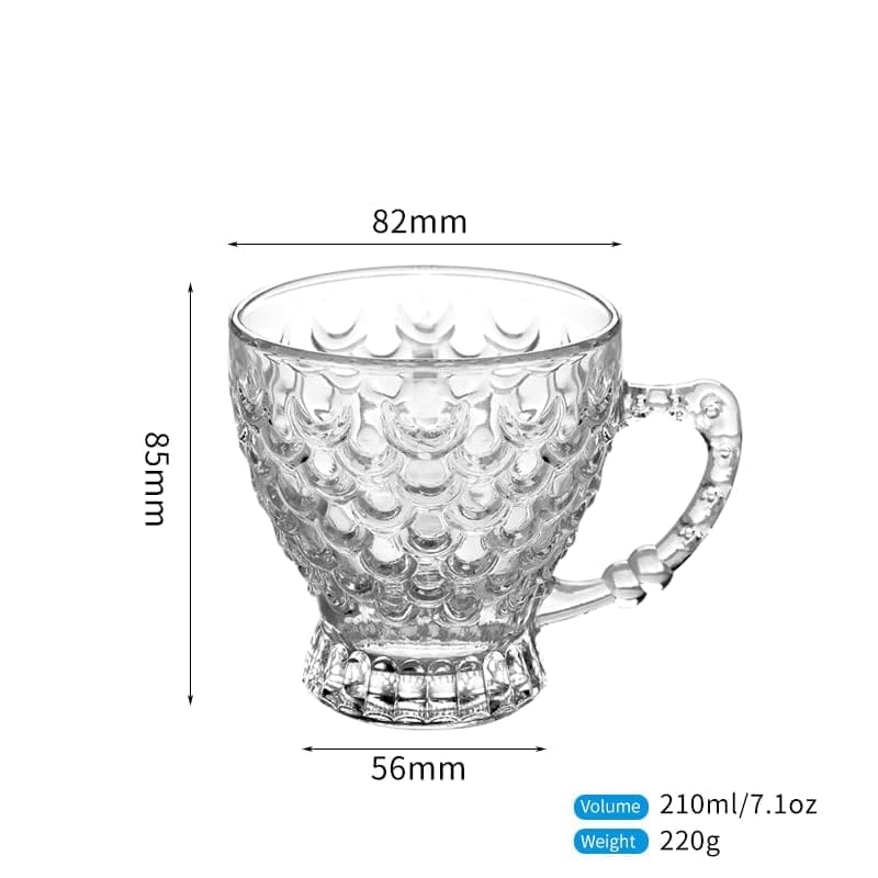 Glass Tea Cup & Saucer Set | Coffee Mug with Handle | Borosilicate Glass Cup for Coffee, Milk, Green and Lemon Tea | 6 Cup and 6 Saucer | Perfect for Gift | 12 Piece Set view 2