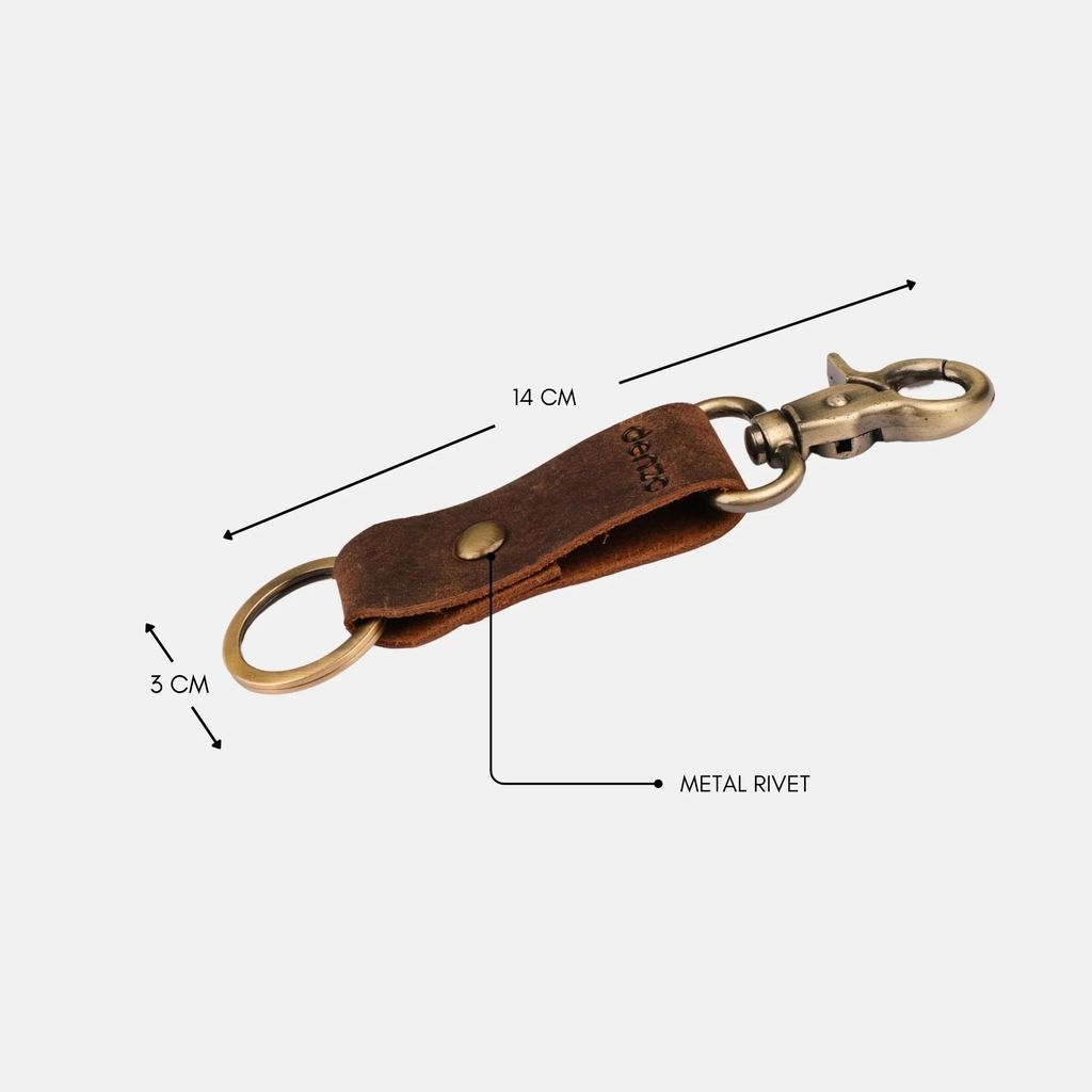 RiderRivet Leather Key chain - Brown view 2