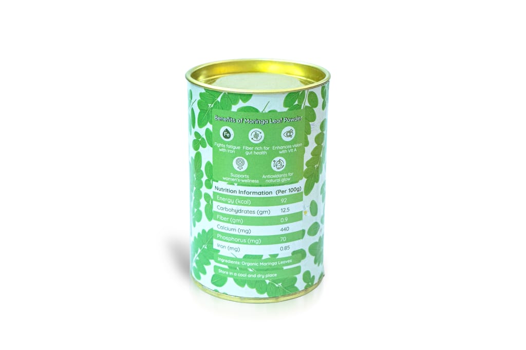 Aruvi Eco Pure Organic Moringa Powder - Farm-Fresh, Nutrient-Packed Green Superfood, 100g view 2