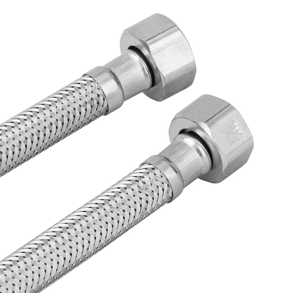 Orvos Connection Pipe 18 Inches Premium 304 Stainless Steel for Hot & Cold Supply To Geysers, Sinks, Basins and Flush Tanks, Set of 2 view 2