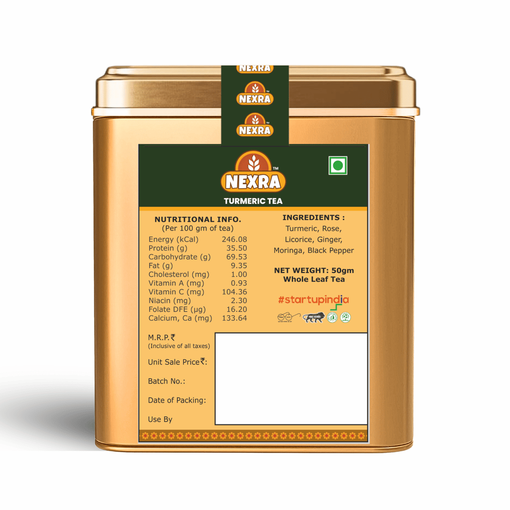 Nexra - Turmeric Tea - 50g | Whole Leaf Herbal Tea Blend | For Natural Wellness and Anti-Inflammatory Support view 2
