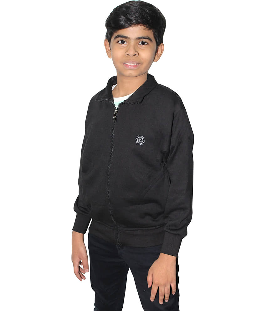 Goodluck Pack of 1 Boys Wollen Cardigans Sweater ( Black ) view 2
