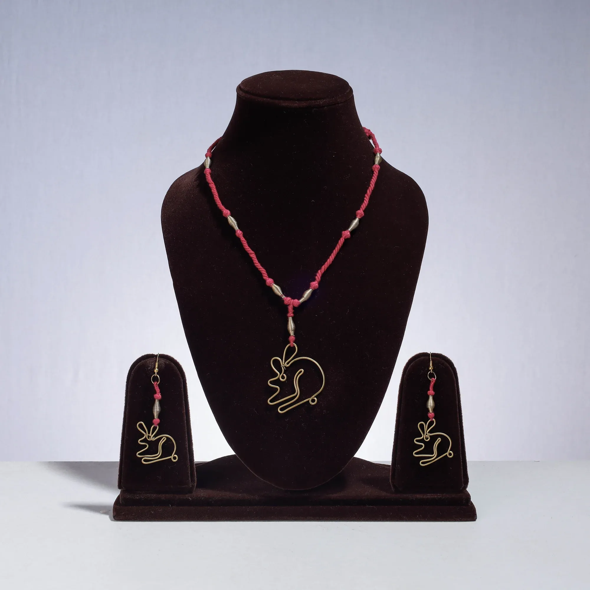 Multicolor - Handmade Patwa Threadwork Brass Necklace Set