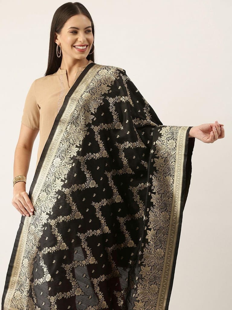 Women's Fancy Woven Banarasi Silk Dupatta view 2