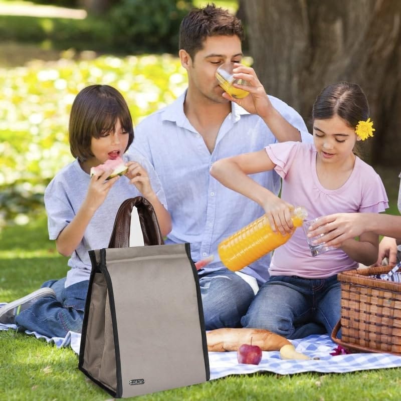 LOREM Linen Bliss: Textured Insulated Tiffin Bag/Lunch Bag view 2