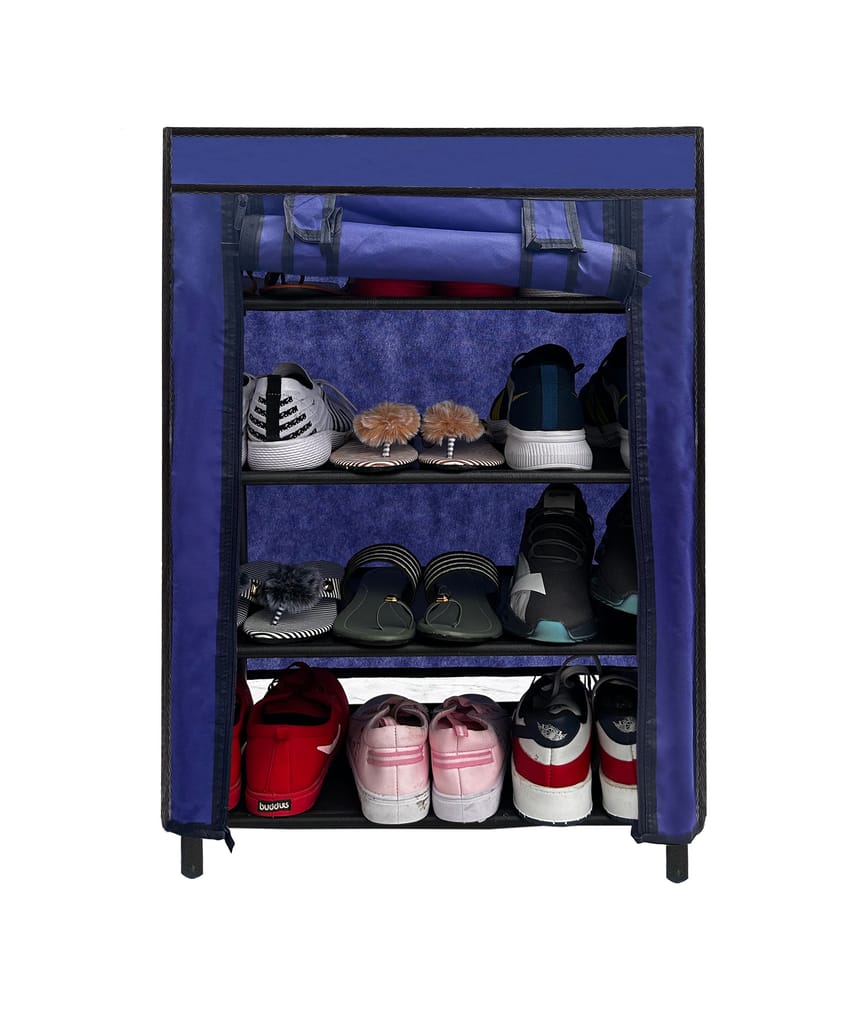 PHILOSHOP 5-Tier Metal Shoe Rack with Dustproof Cover – Space-Saving Storage Organizer for Entryway view 2