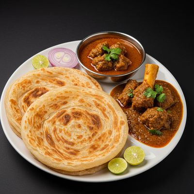 Parotta With Mutton Curry