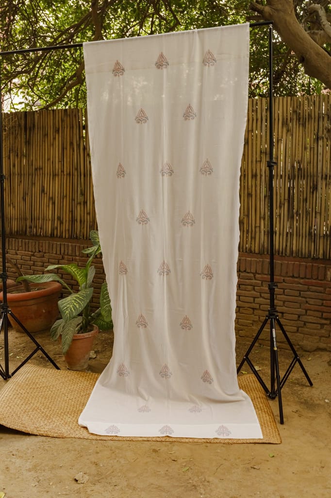 Bageecha Chikankari Door Curtain view 2