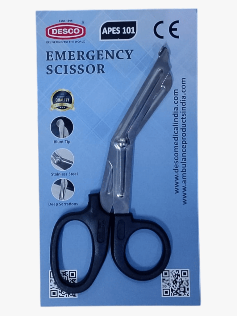DESCO 7.5" Emergency Scissor Military Rescue Scissors Stainless Steel Trauma Shear, Curved Emergency Response Shear for Nurses for EMS