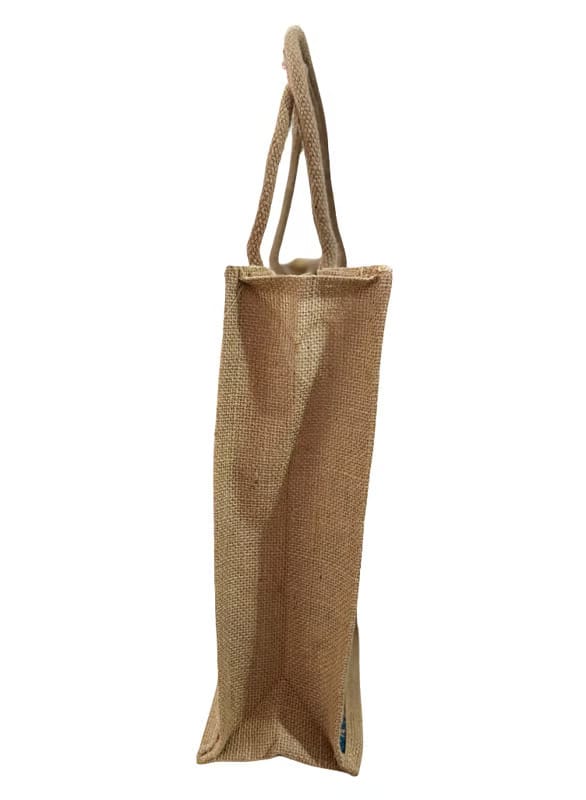 Vibrant Floral Jute Tote Bag | Eco-Friendly Reusable Shopping Bag with Hibiscus Print view 2