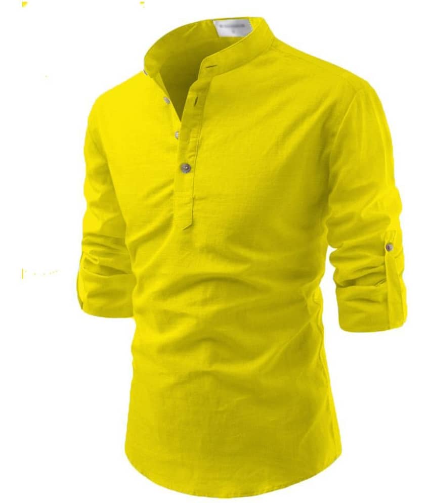 Life Roads Yellow Cotton Kurta Single view 2