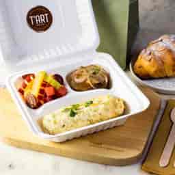 Fresh Cut Fruits , Almond Croissant, Omlette,Lyonnaise Potato