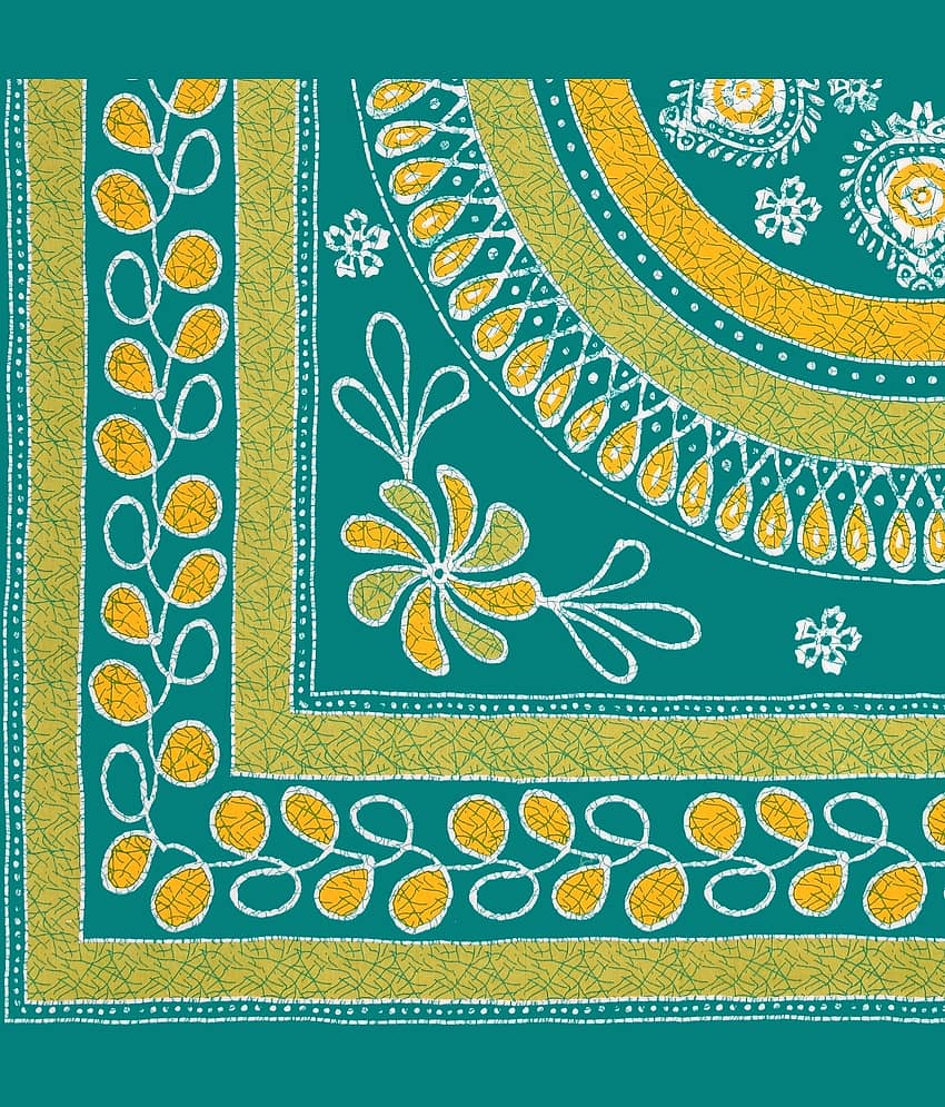 ABHACLOTHO Green Cotton 1 Single Bedsheet with 1 Pillow Cover ( 215 cm x 150 cm ) view 2